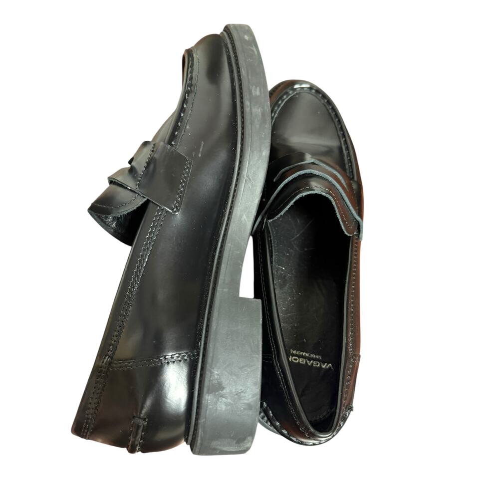 Vagabond Alex Moc Toe Black Leather Classic Office Penny Loafers Womens Size 8.5 - Picture 9 of 10